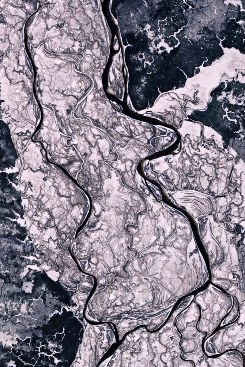 Ob River in winter, Russia